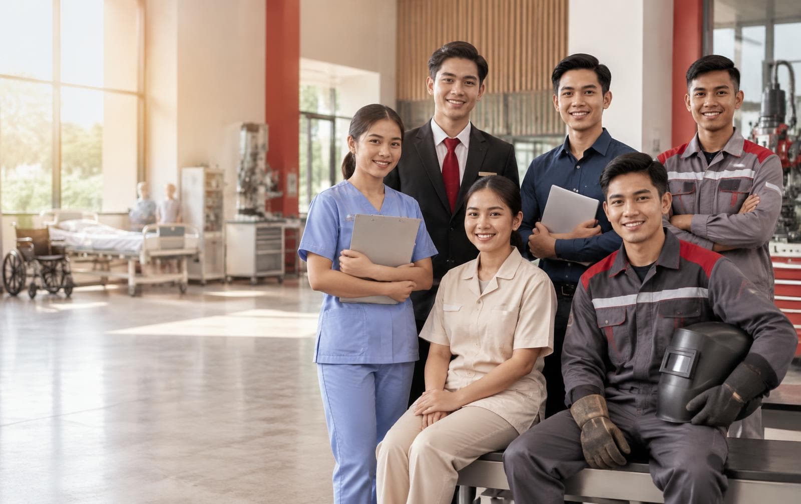 Calon tenaga kerja profesional Indonesia di pusat pelatihan modern